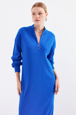 15839 Boydan Triko Elbise - Saks - 2
