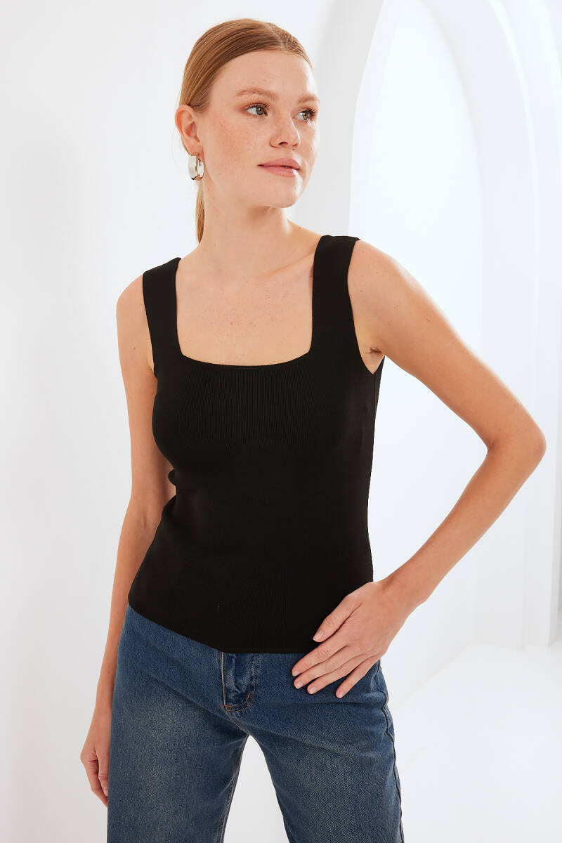 15878 Askılı Top Bluz - Siyah - BİGDART