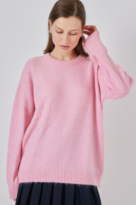 15895 Kadın Oversize Triko Kazak - A. Pembe - 1
