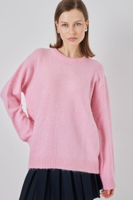 15895 Kadın Oversize Triko Kazak - A. Pembe - 3