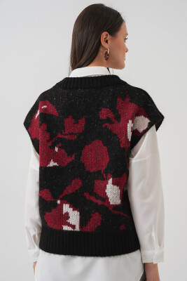 15923 Kadın Oversize Triko Süveter - Siyah - 7