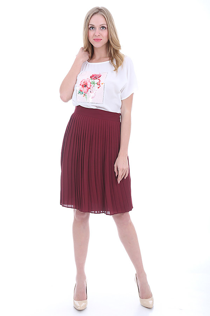 1801 KISA PİLELİ ETEK - Bordo - BİGDART