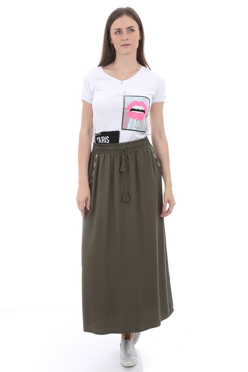 1810 CEBİ TAŞLI ETEK - Haki - BİGDART
