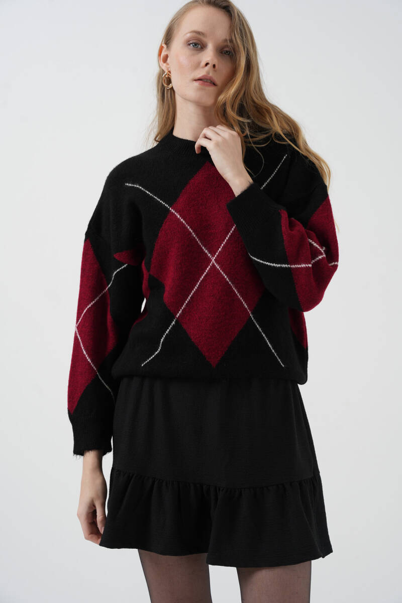 1884 Örme Siyah Mini Etek - BİGDART