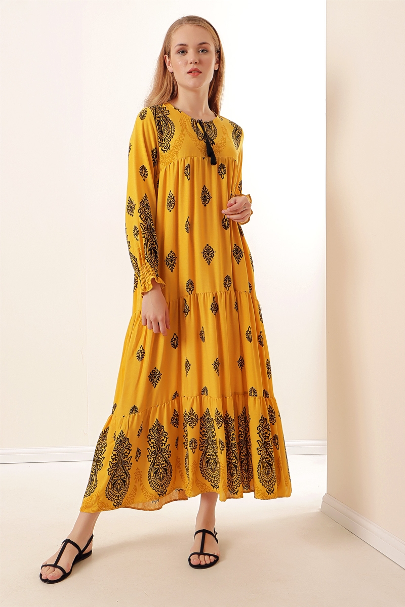 1947 Desenli Uzun Elbise - A.Hardal - BİGDART