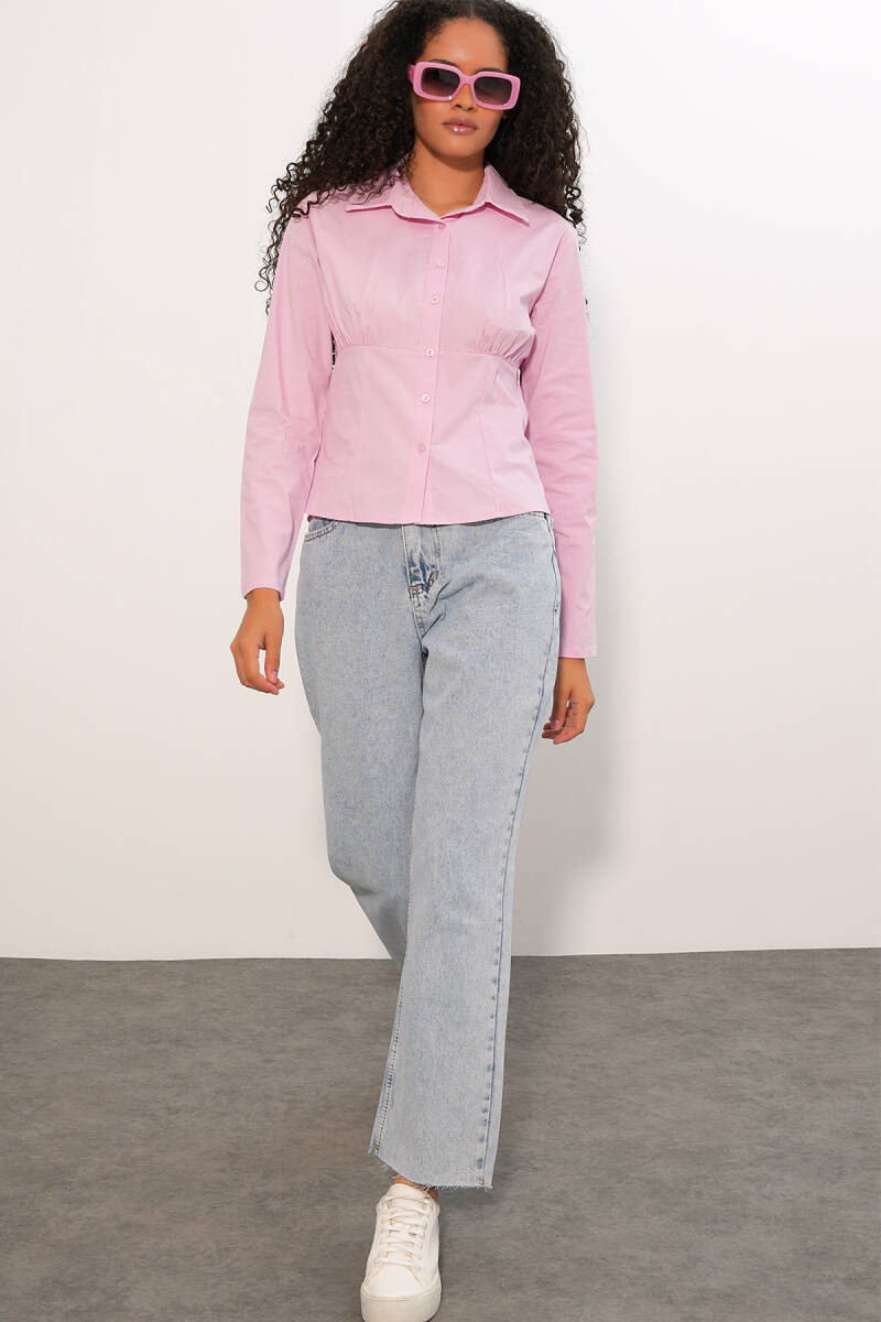 20231 Slim Fit Poplin Gömlek - Pembe (1)