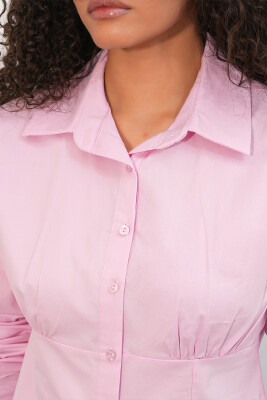 20231 Slim Fit Poplin Gömlek - Pembe - 5