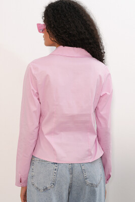20231 Slim Fit Poplin Gömlek - Pembe - 6