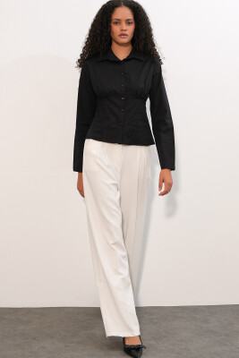 20231 Slim Fit Poplin Gömlek - Siyah - 2