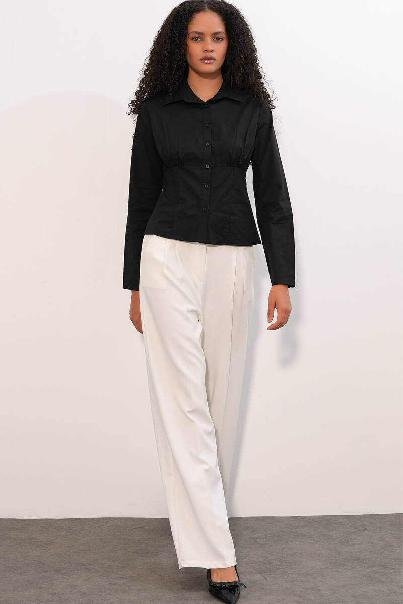 20231 Slim Fit Poplin Gömlek - Siyah (1)