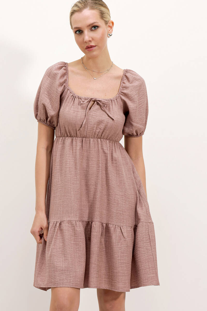 2351 Kloş Poplin Elbise - A.Gül Kurusu - BİGDART