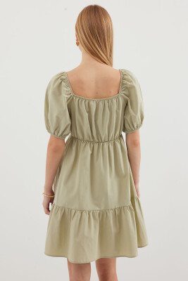 2351 Kloş Poplin Elbise - Çağla - 5