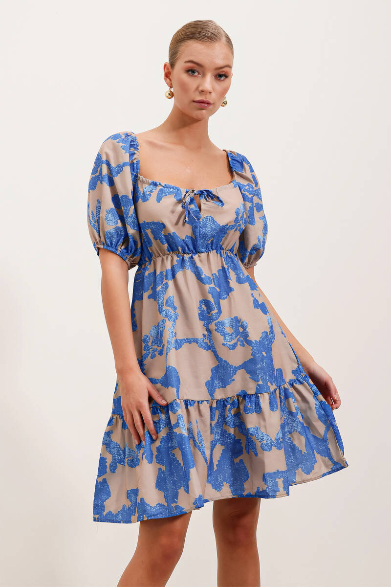2351 Kloş Poplin Elbise - D.Mavi (1)