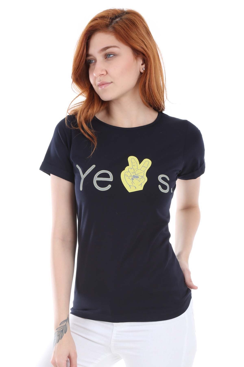 2819 YES BASKILI BODY - Lacivert - BİGDART