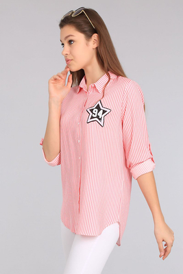 3340 Çizgili Gömlek - Pembe - BİGDART