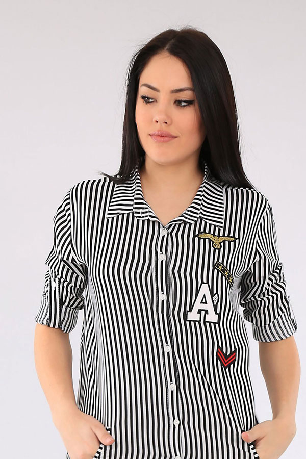 3436 ARMALI GÖMLEK - Siyah - BİGDART