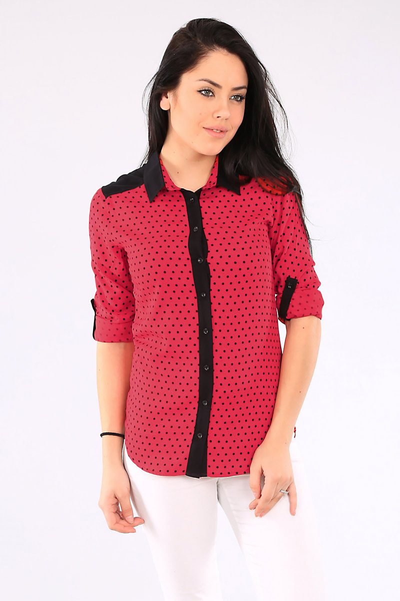 3441 PUANLI GÖMLEK - Kırmızı - BİGDART