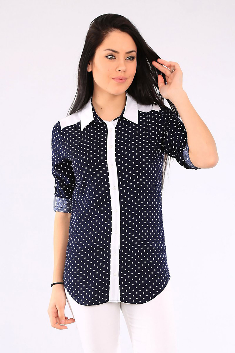 3441 PUANLI GÖMLEK - Lacivert - BİGDART