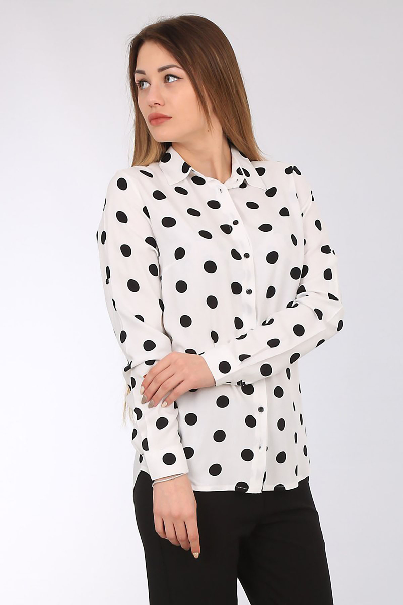 3442 PUANTİYELİ GÖMLEK - Beyaz - BİGDART