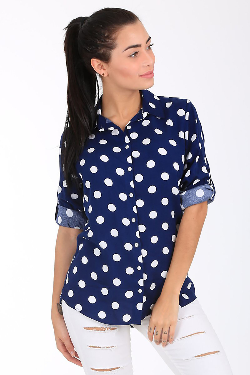 3442 PUANTİYELİ GÖMLEK - Lacivert - BİGDART