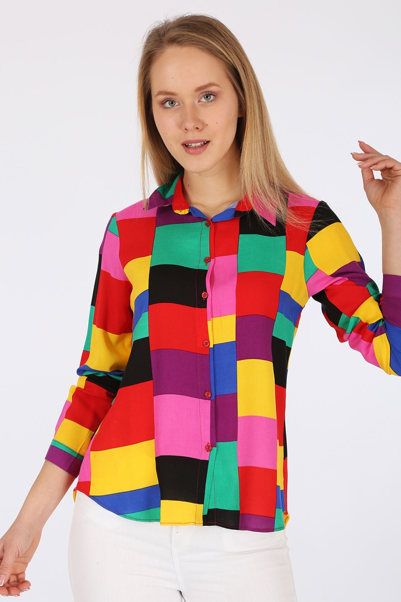3897 Ekose Desen Gömlek - Çok Renkli - BİGDART
