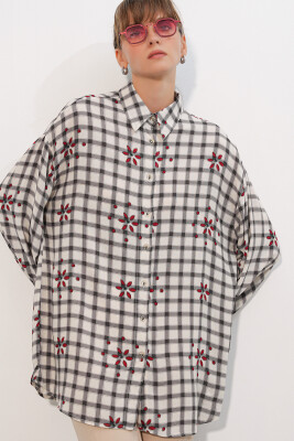 3900 Oversize Uzun Basic Gömlek - E.Siyah 