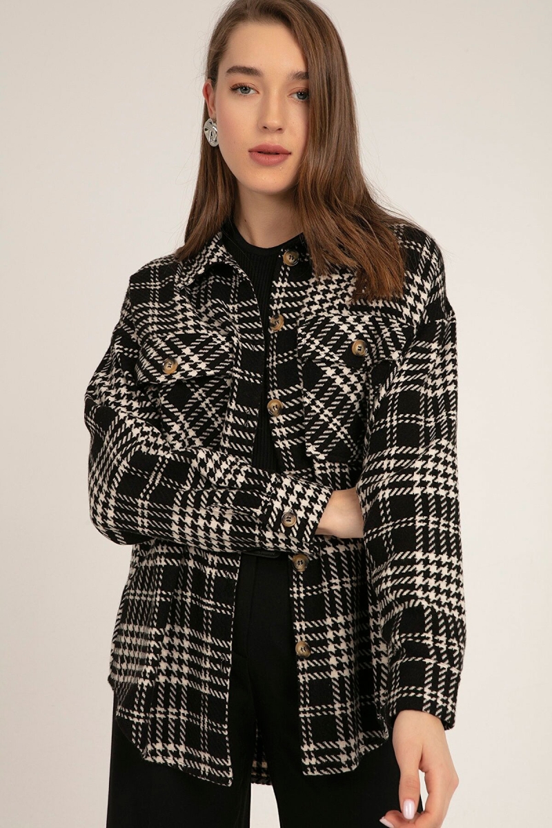 3979 Çift Cepli Gömlek - Siyah - BİGDART