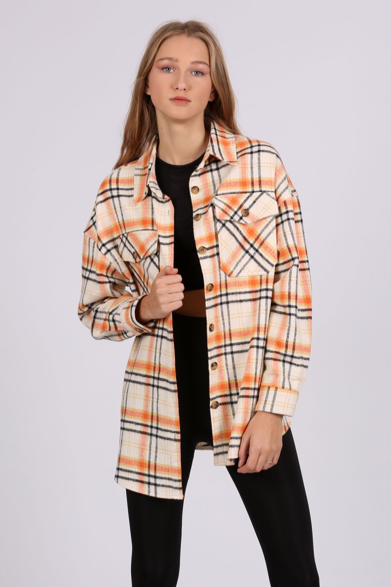 3980 Cepli Oduncu Gömleği - Turuncu - BİGDART