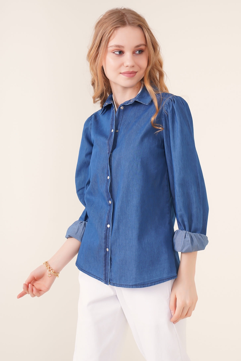 3992 Kot Gömlek - Lacivert - BİGDART