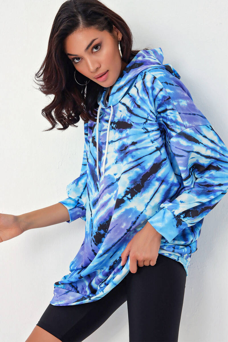 4125 Oversize Sweat Elbise - A. Mor - BİGDART