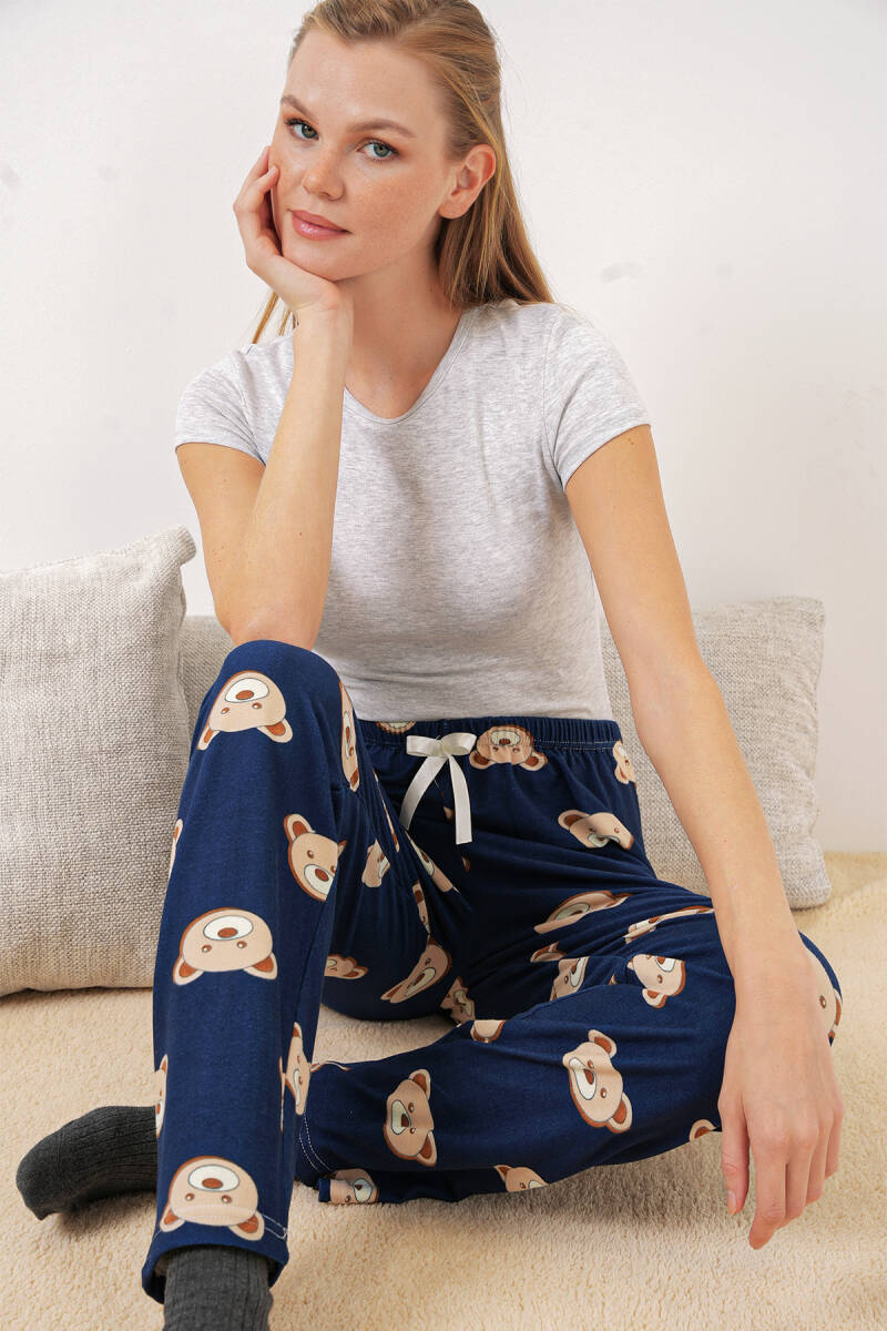 4323 Desenli Pijama Altı - F.Lacivert - BİGDART