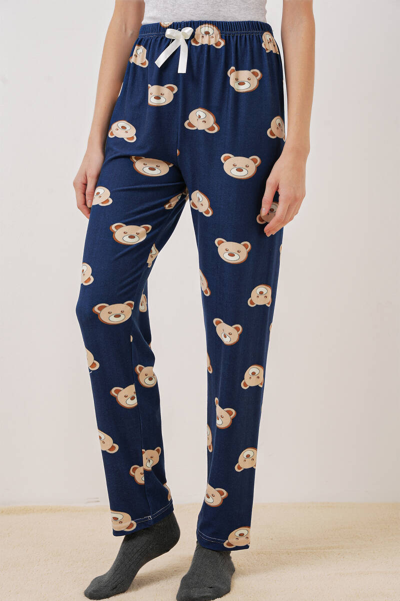 4323 Desenli Pijama Altı - F.Lacivert (1)