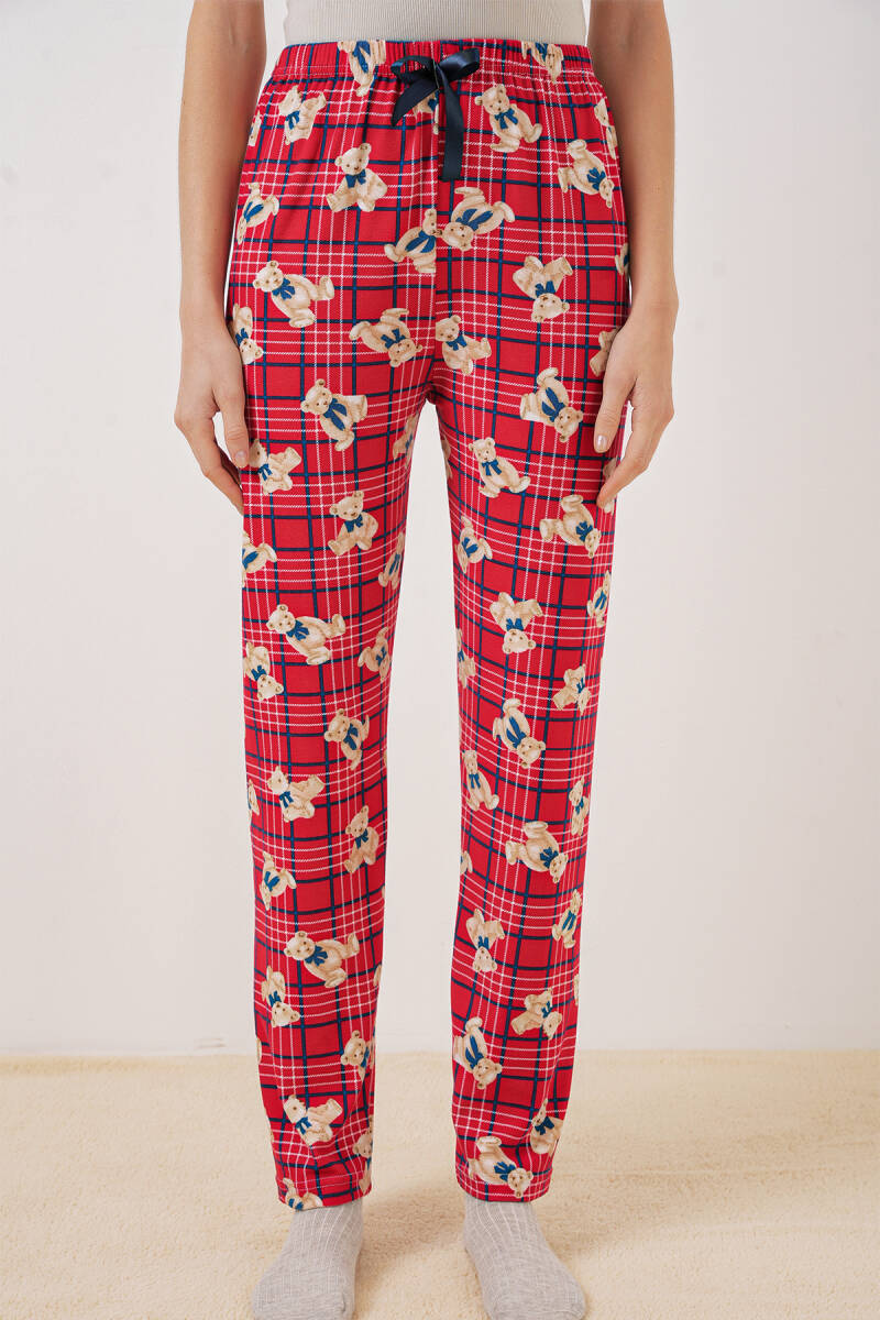 4323 Desenli Pijama Altı - Kırmızı (1)