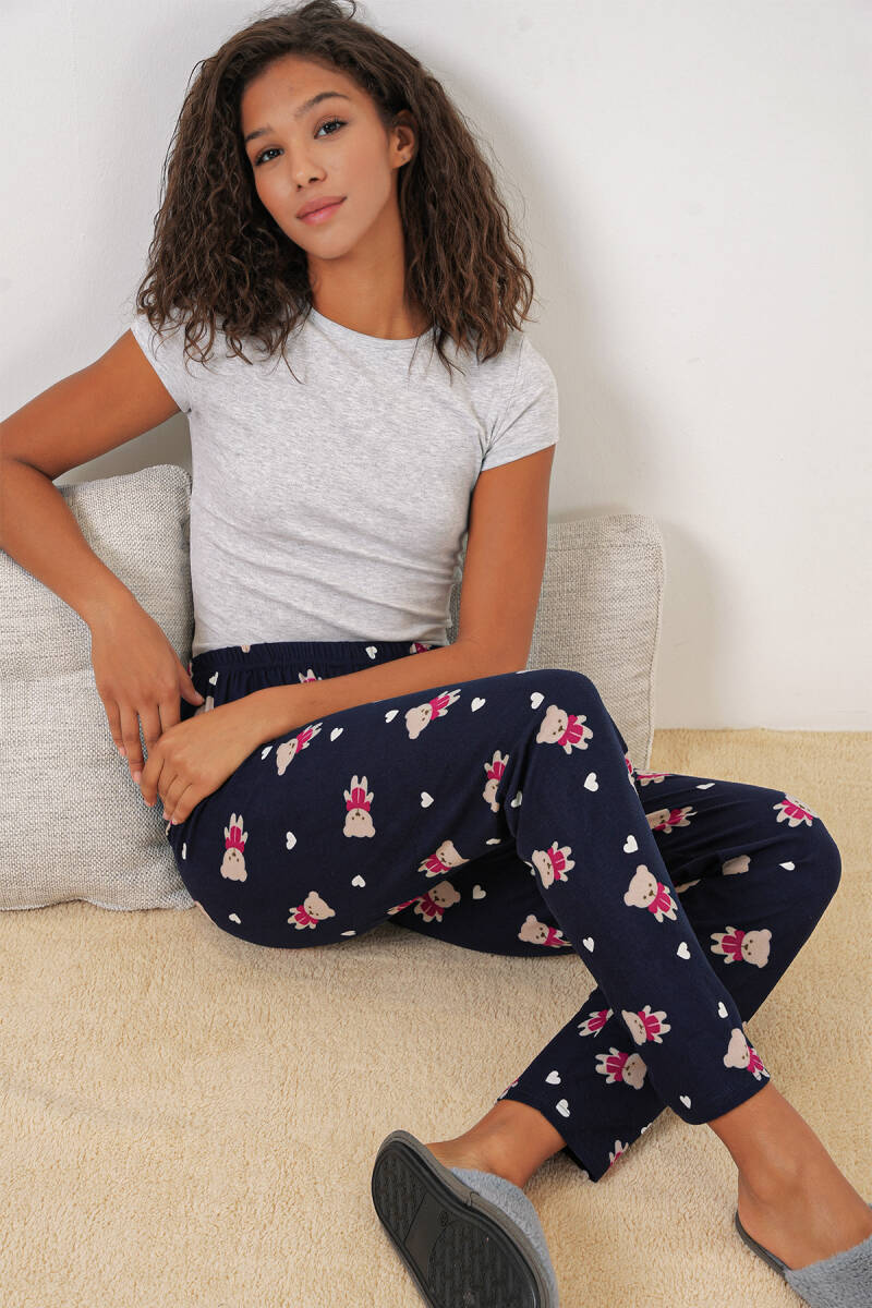 4323 Desenli Pijama Altı - L. Lacivert - BİGDART