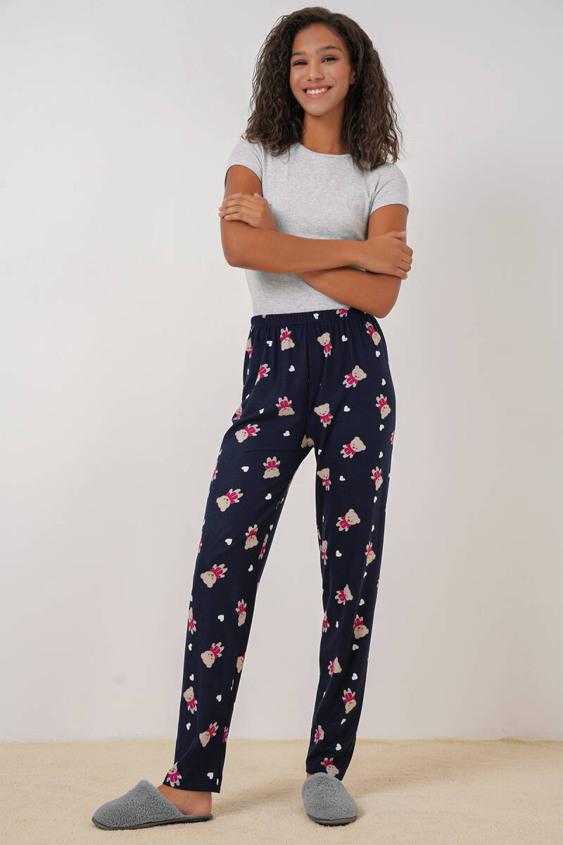 4323 Desenli Pijama Altı - L. Lacivert (1)