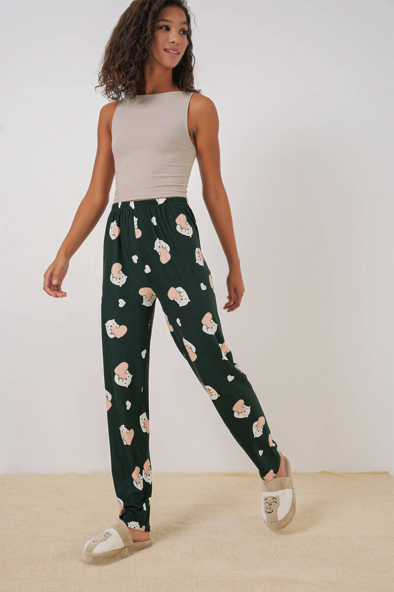 4323 Desenli Pijama Altı - Y.Zümrüt (1)