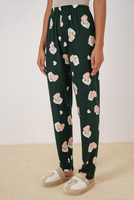 4323 Desenli Pijama Altı - Y.Zümrüt - 3