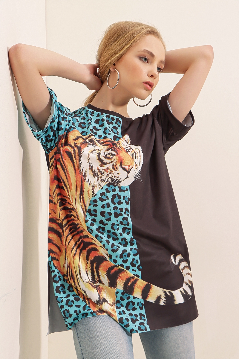 4326 Baskılı Tişört - Siyah - BİGDART