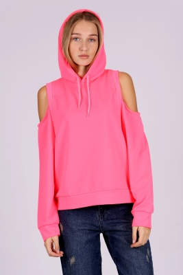 4460 Kapşonlu Sweatshirt - Pembe 