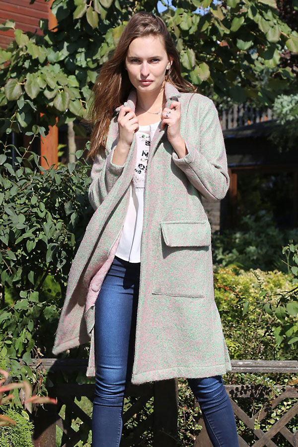 4599 CEP DETAYLI KAŞE KABAN - Bej - BİGDART