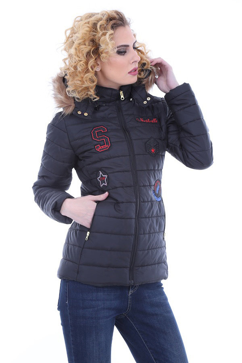 5048 ARMALI ŞİŞME MONT - Siyah - BİGDART