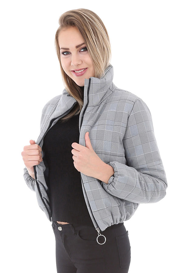 5079 DESENLİ ŞİŞME MONT - Gri - BİGDART