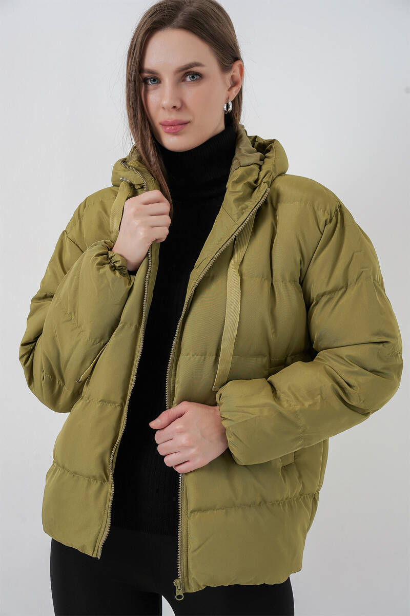 5117 Kapşonlu Şişme Mont - A.Haki - BİGDART