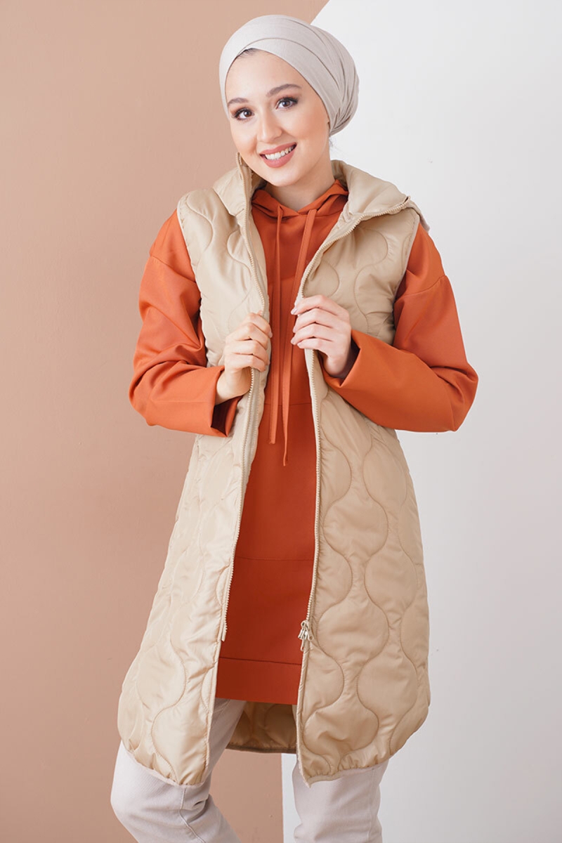 5143 Spor Şişme Yelek - Vizon - BİGDART