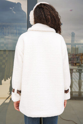 5206 Kadın Oversize Peluş Mont - Taba - 3
