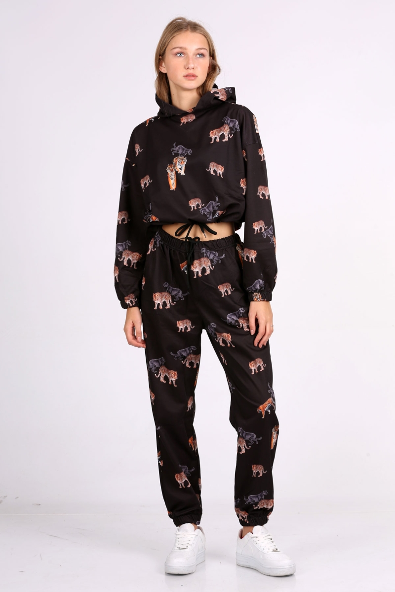 55354 Baskılı Eşofman Takımı - G. Siyah - BİGDART