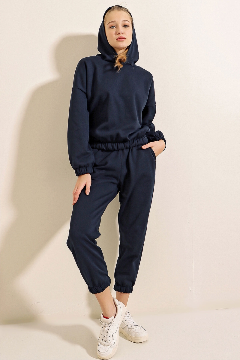 55376 Şardonlu Eşofman Takımı - Lacivert - BİGDART