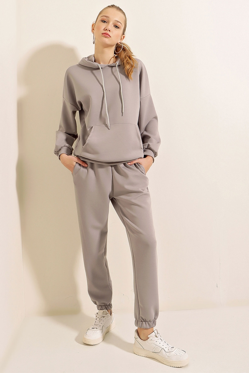 55377 Oversize Eşofman Takımı - Gri - BİGDART