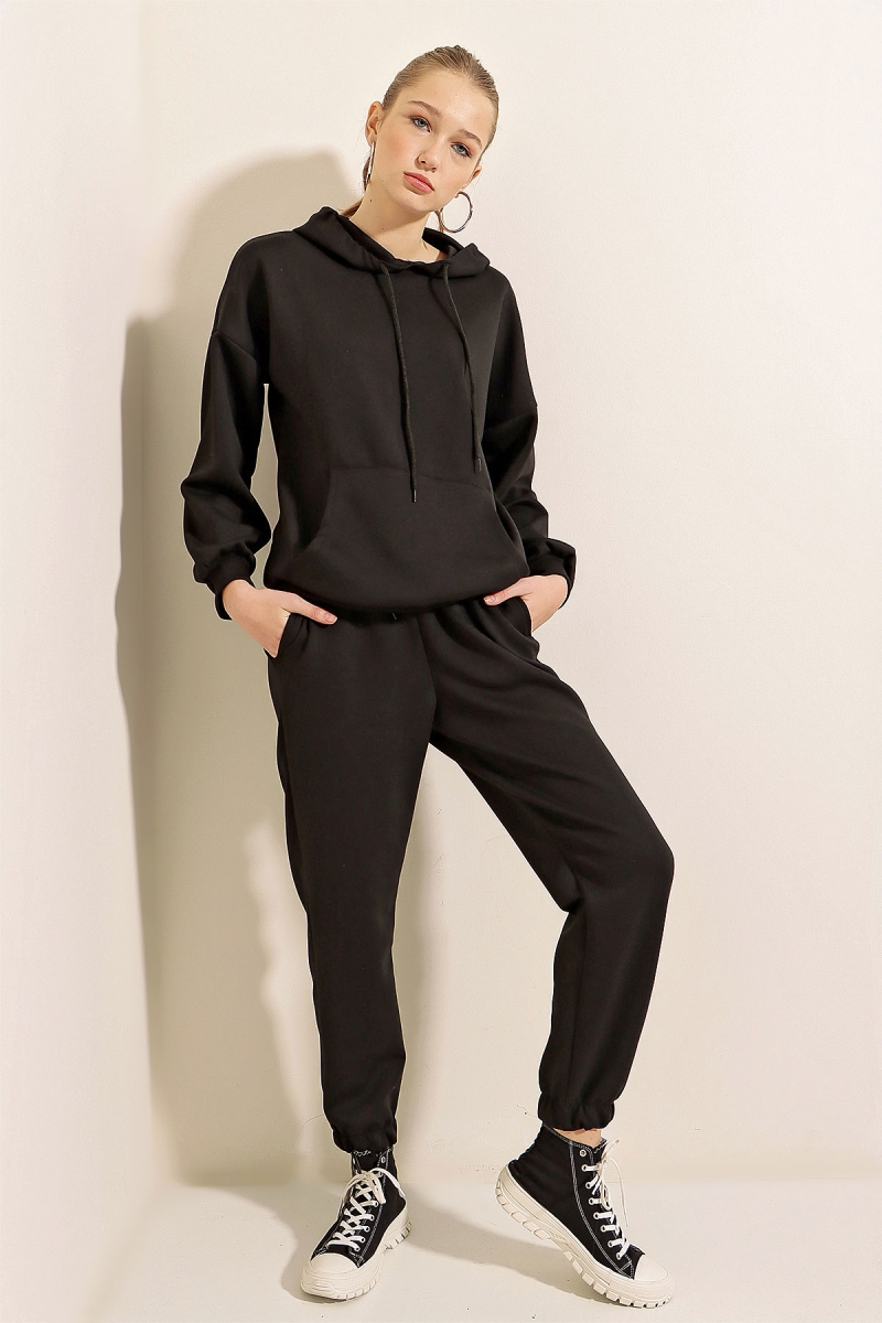 55377 Oversize Eşofman Takımı - Siyah - BİGDART