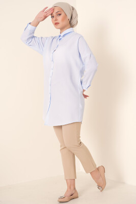5845 Tesettür Tunik - Açık Mavi - 2
